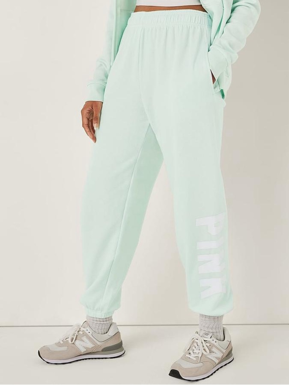 PINK Victoria's Secret Mint Green Fleece Joggers